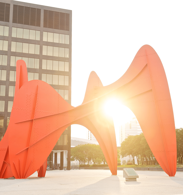 The sculpture La Grande Vitesse created by artist Alexander Calder located in downtown Grand Rapids