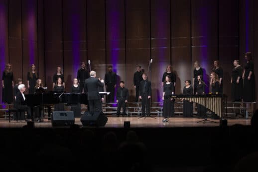 Cornerstone University Chorale performing concert in Matthews Performing Arts Center