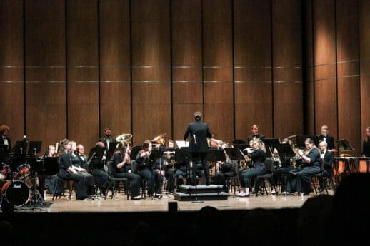 Cornerstone University Symphonic Winds ensemble performing in Matthews Performing Arts Center