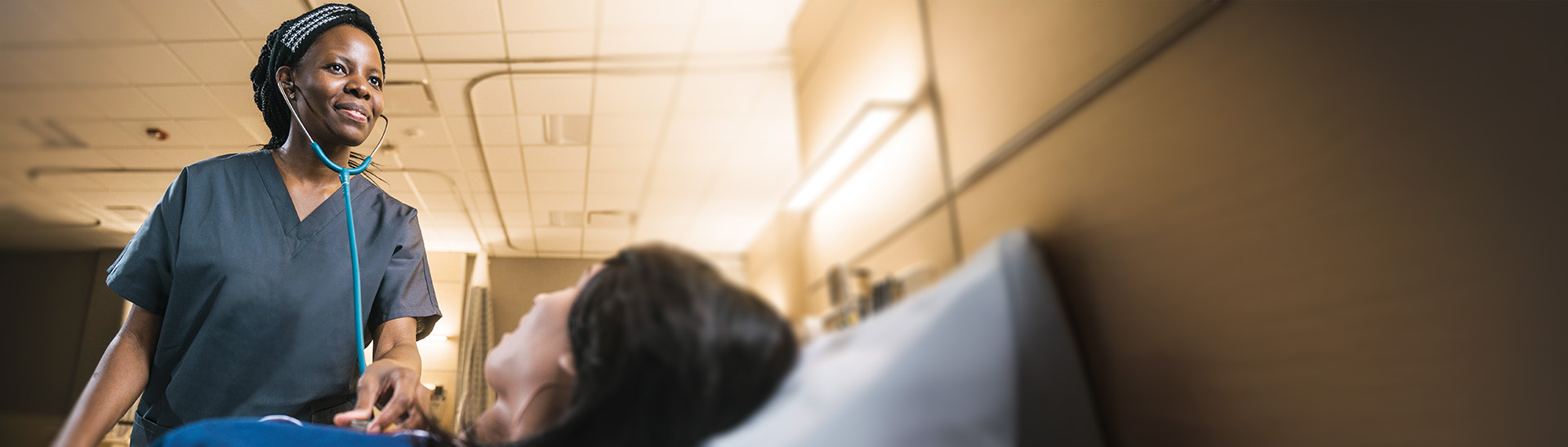 A Nursing student tests her skills at Cornerstone University