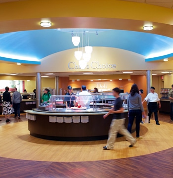 Interior of dining commons servery at Cornerstone University