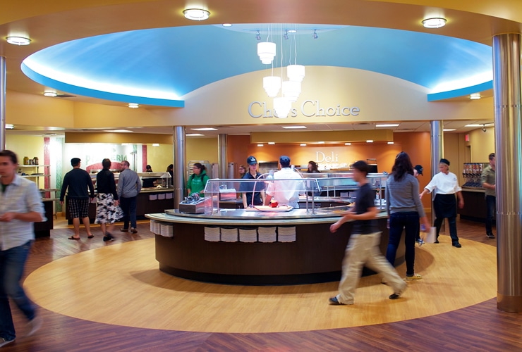Interior of dining commons servery at Cornerstone University
