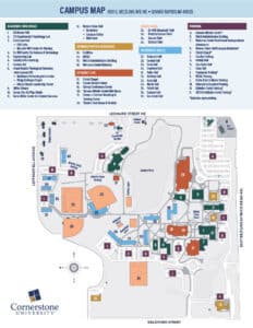 Map Featuring Key Locations at Cornerstone University
