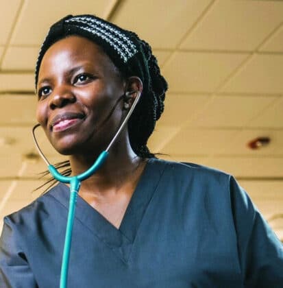 Student at Cornerstone University's accredited nursing school