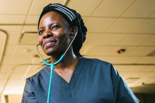 Student at Cornerstone University's accredited nursing school