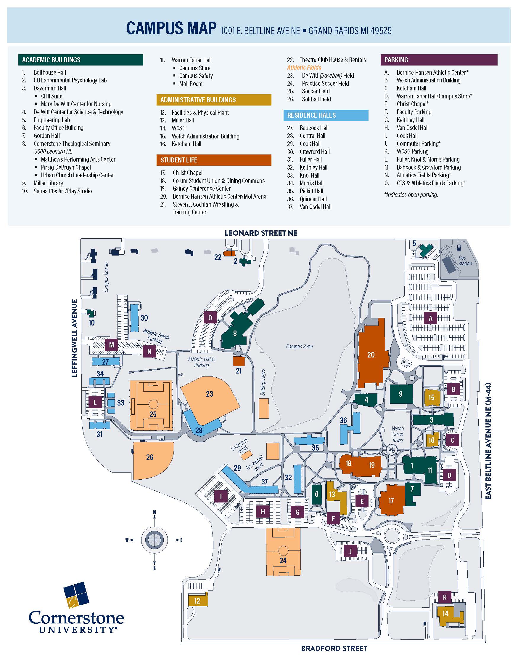 Campus Map of Cornerstone University
