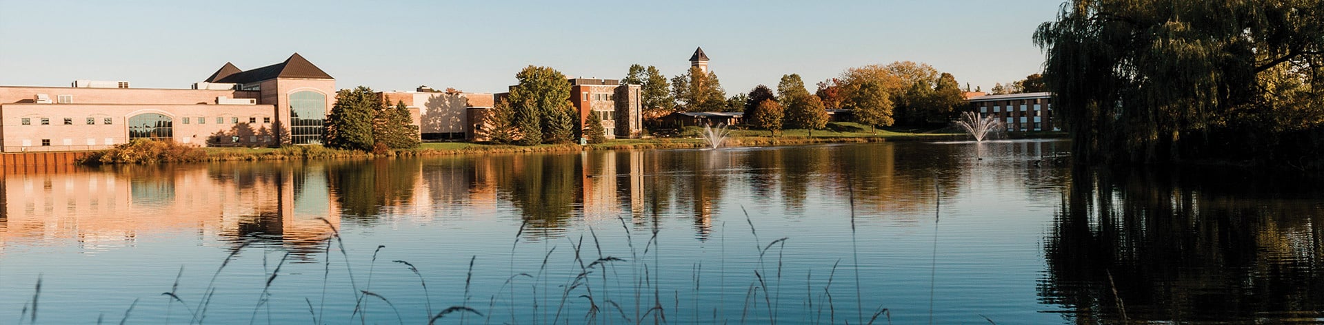 Cornerstone University Pond overlooking the main campus