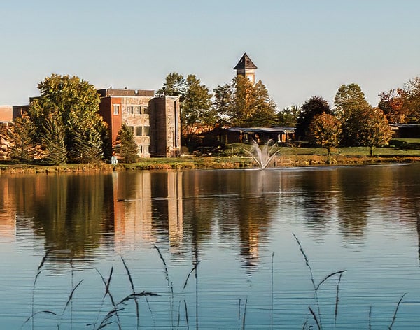 Cornerstone University Pond overlooking the main campus
