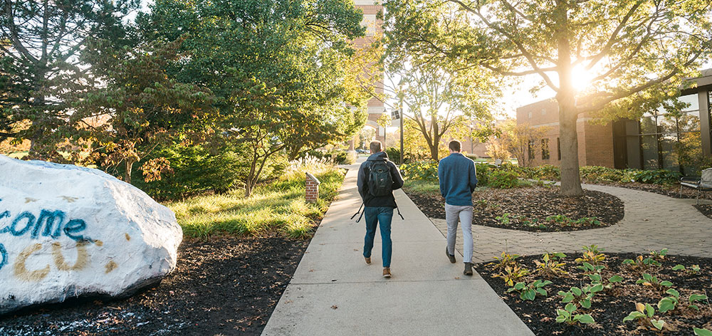 Friends walking at Cornerstone
