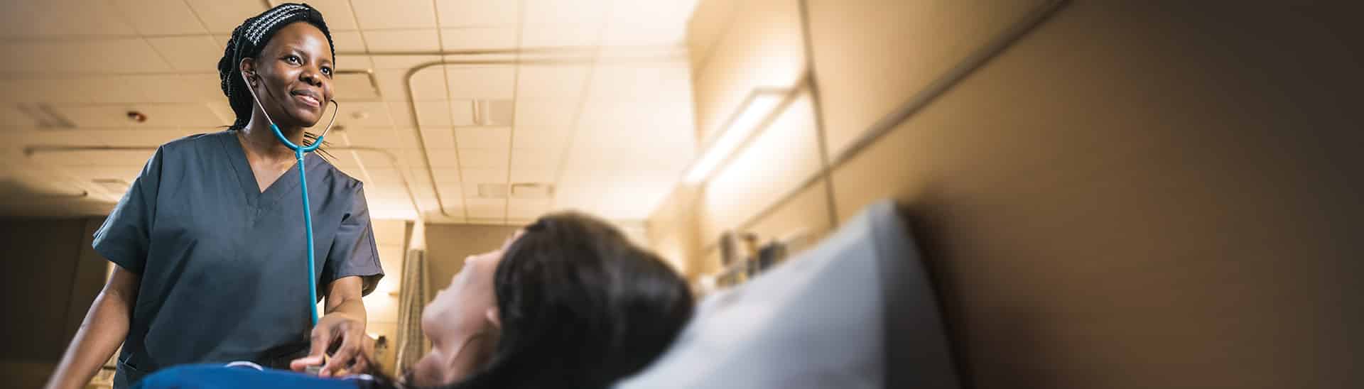 A Nursing student tests her skills at Cornerstone University