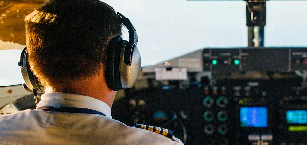 Pilots flying a plane
