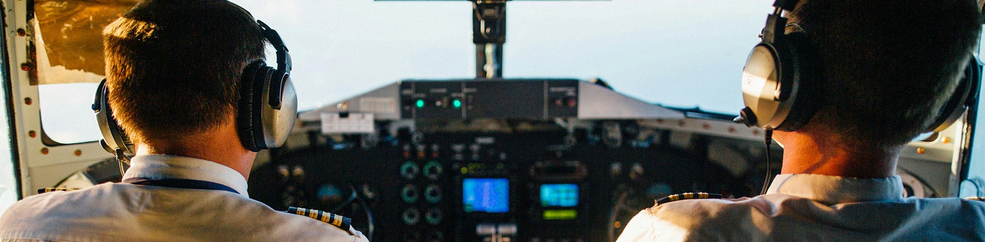 Pilots flying a plane