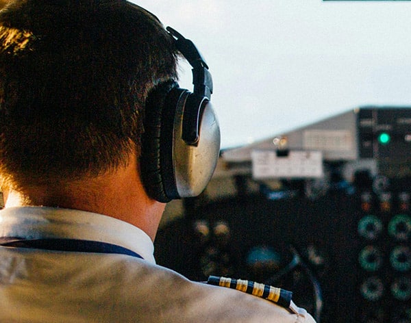 Pilots flying a plane