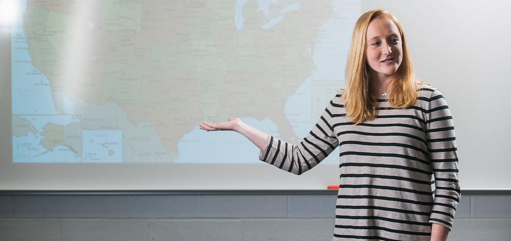 A Cornerstone University professor teaches for the B.A. in Secondary Education degree.