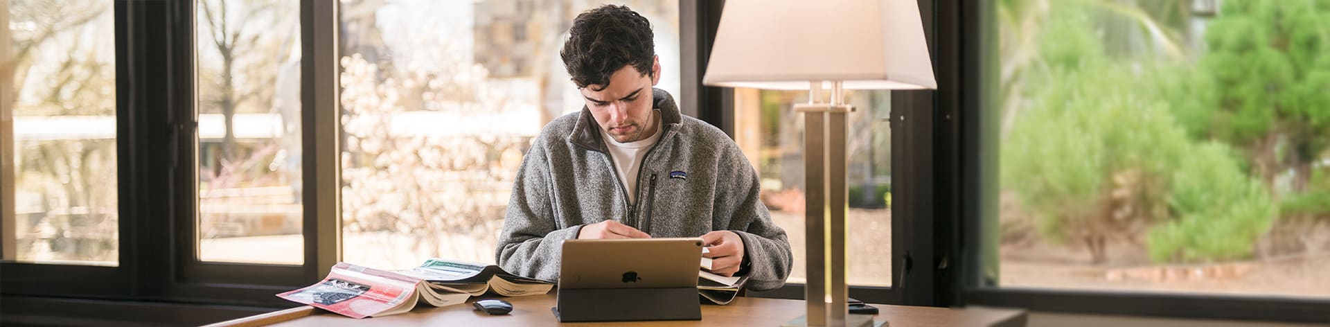 A student maximizes his degree in Interdisciplinary studies from Cornerstone University.