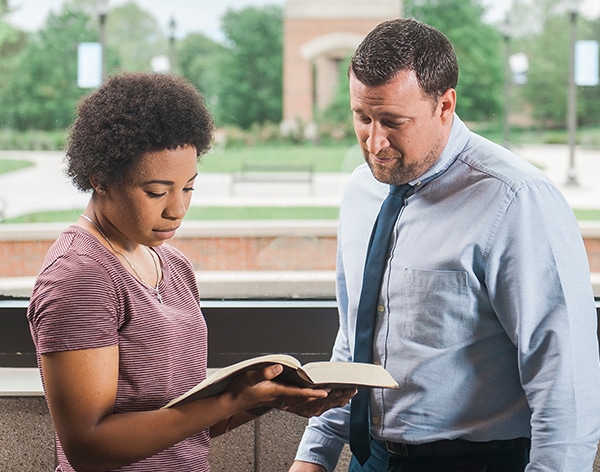 Reviewing materials for the MA in Biblical Studies program at Cornerstone University.