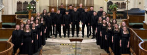 University chorale performing in the UK