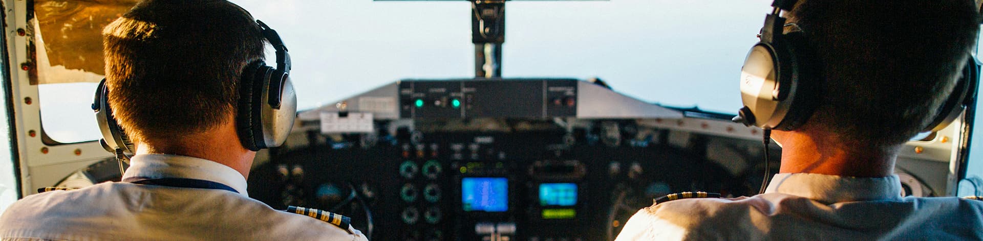 Pilots flying a plane