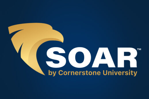 SOAR by Cornerstone University logo featuring eagle head