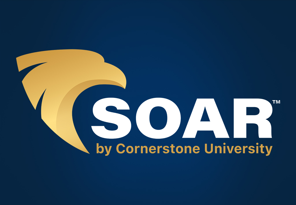 SOAR by Cornerstone University logo featuring eagle head