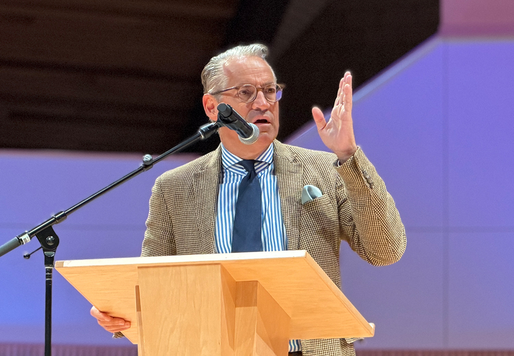 Eric Metaxas preaching at Cornerstone University's Christ Chapel