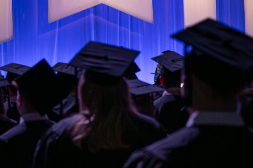 Graduates in caps and gowns at Cornerstone University