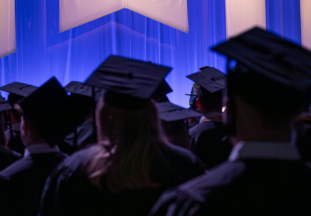 Graduates in caps and gowns at Cornerstone University