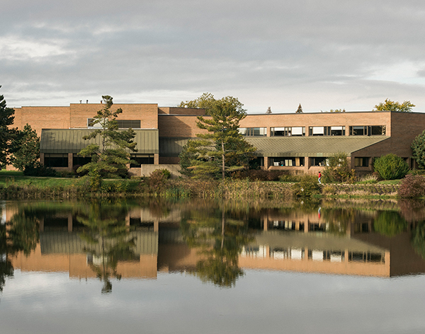 Cornerstone Seminary across pond